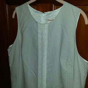 Grey and white vertical stripe dress